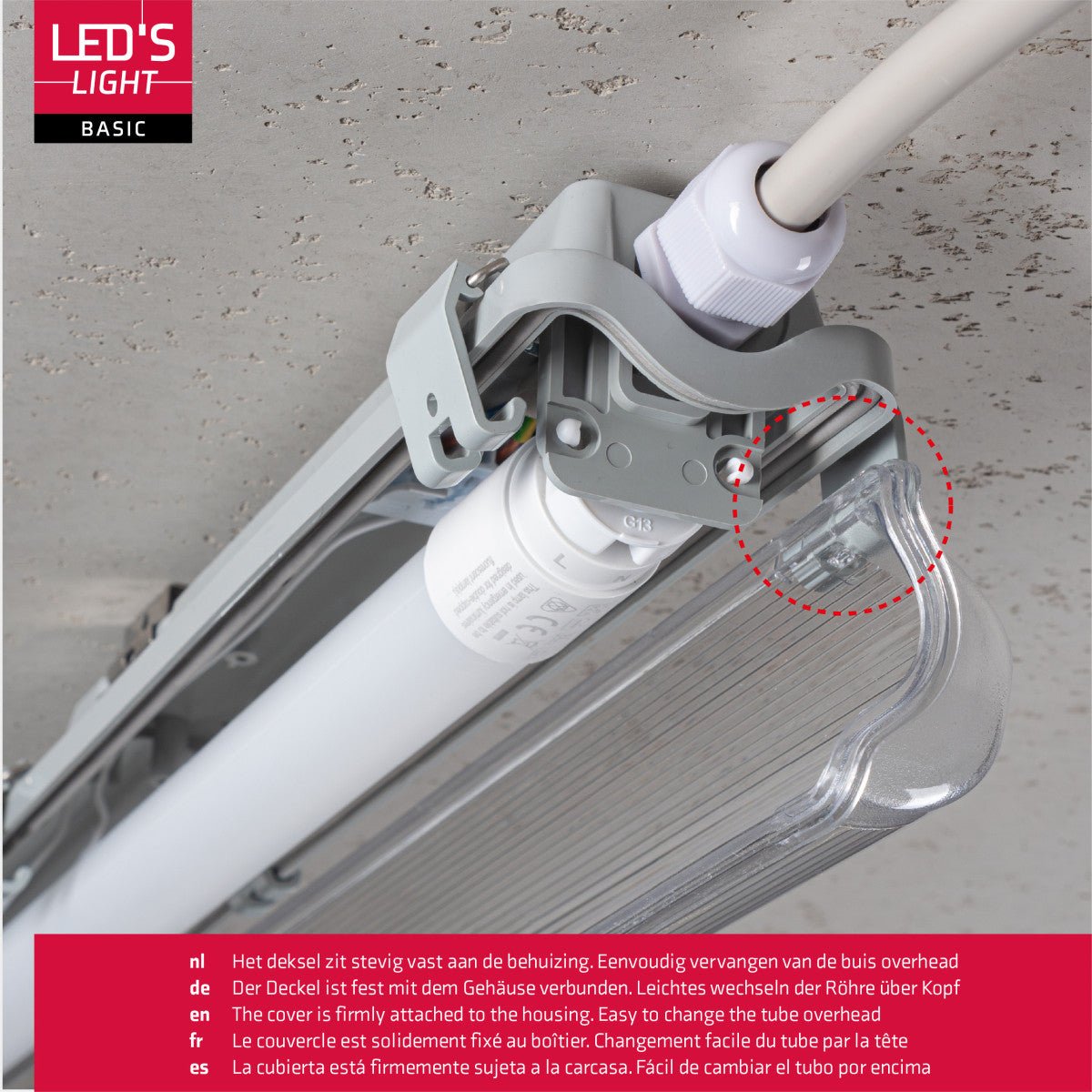 2 PACK - LED's Light LED TL armatuur met lamp 120 cm - Koud wit licht 6500 K - Waterdicht - Complete set