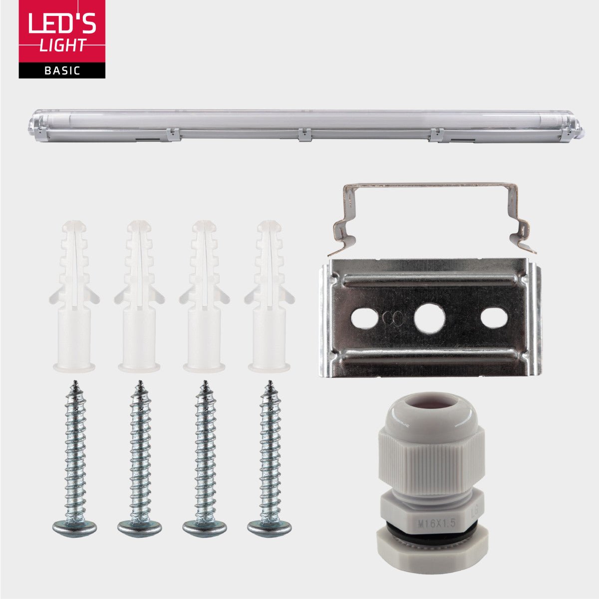 2 PACK - LED's Light LED TL armatuur met lamp 150 cm - Koud wit licht 6500 K - Waterdicht - Complete set