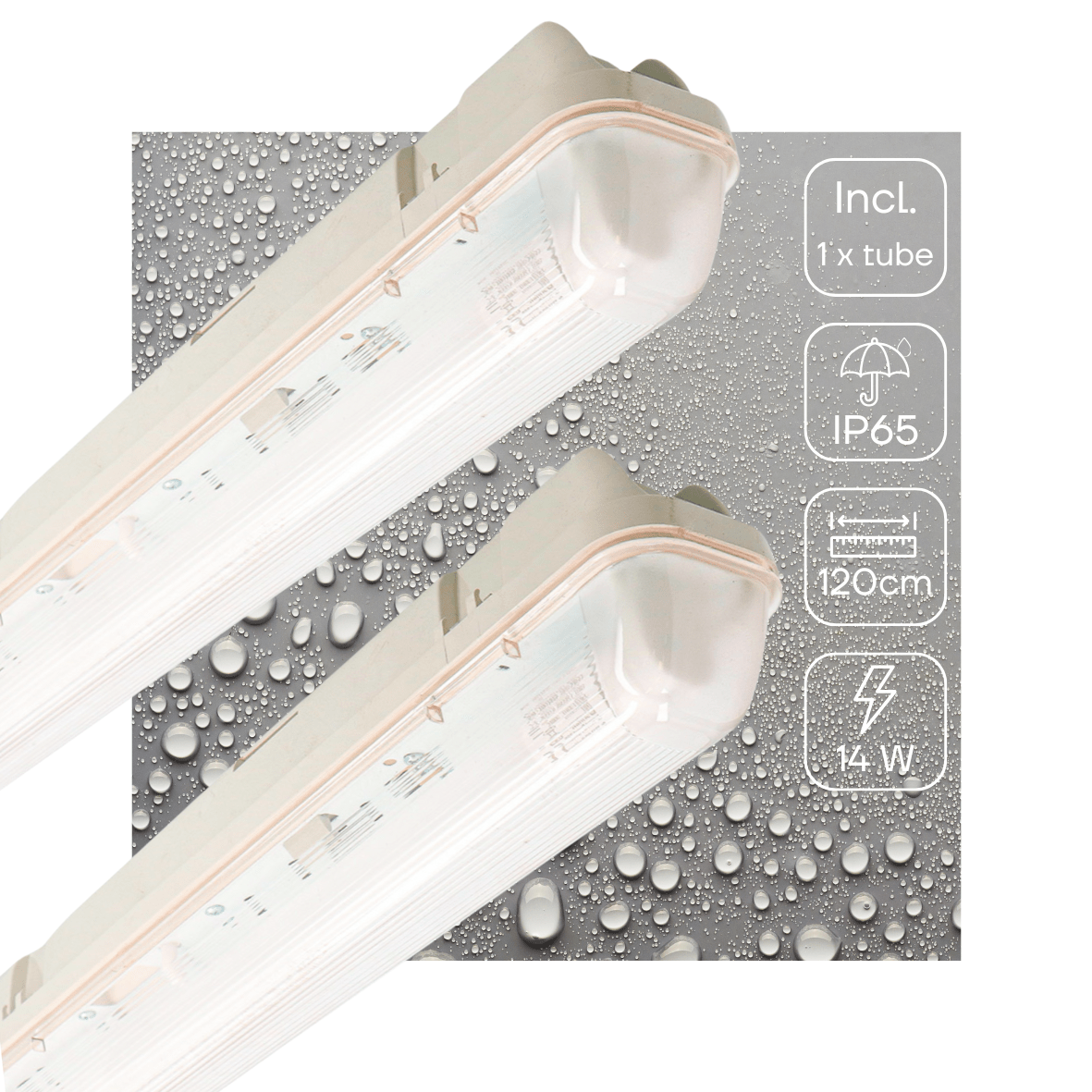2 PACK - LED's Light LED TL armatuur met sensor 120 cm - Bewegingssensor en nachtsensor - Waterdicht - 2100 lm
