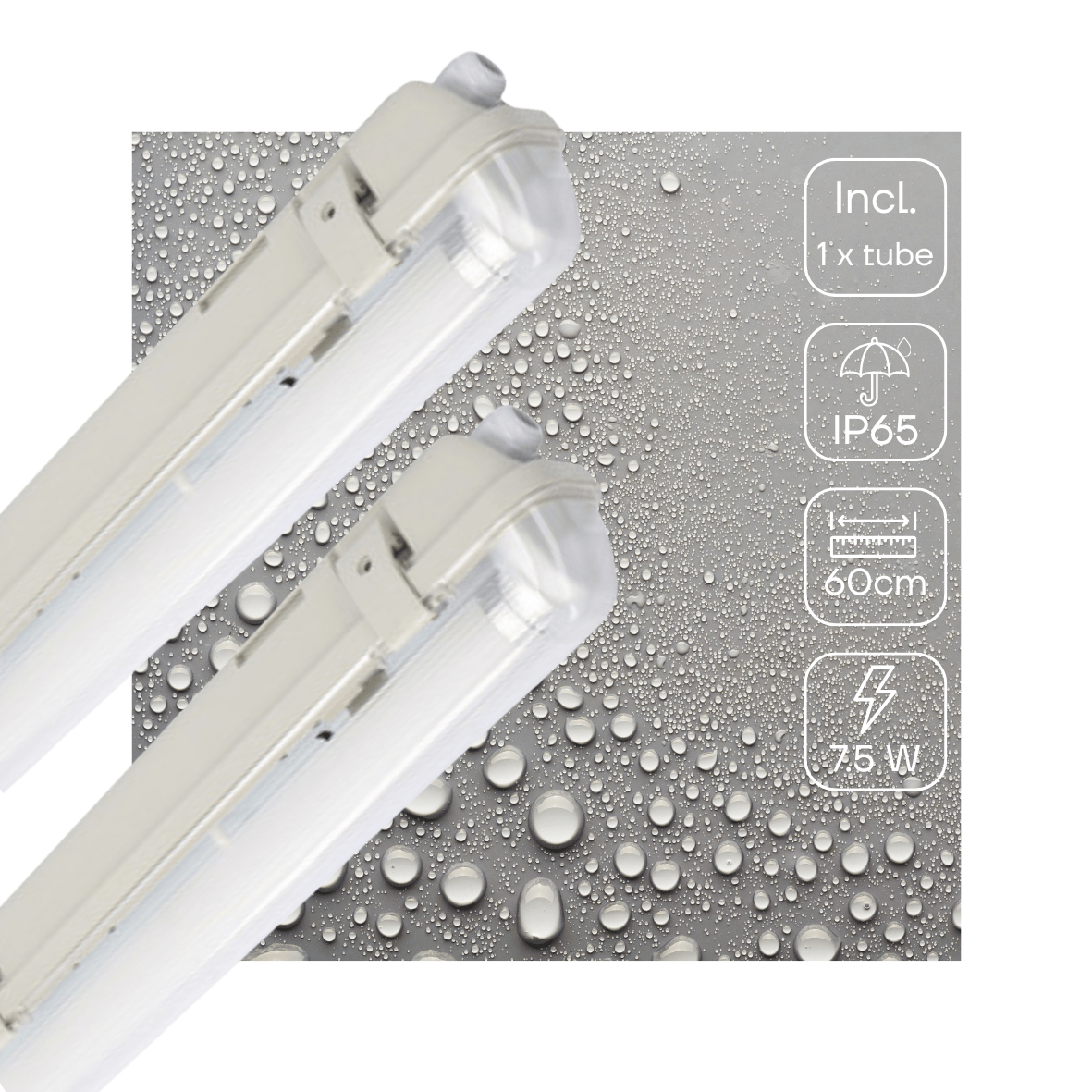 2 PACK - LED's Light LED TL verlichting met sensor 60 cm - Bewegingssensor en nachtsensor - Waterdicht - 1100 lm