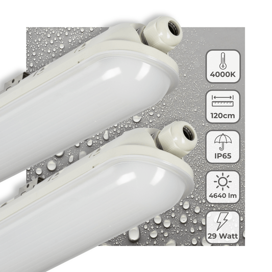 2 PACK - LED's Light Pro LED TL armatuur compleet 120 cm - Waterdicht - 4640 lm