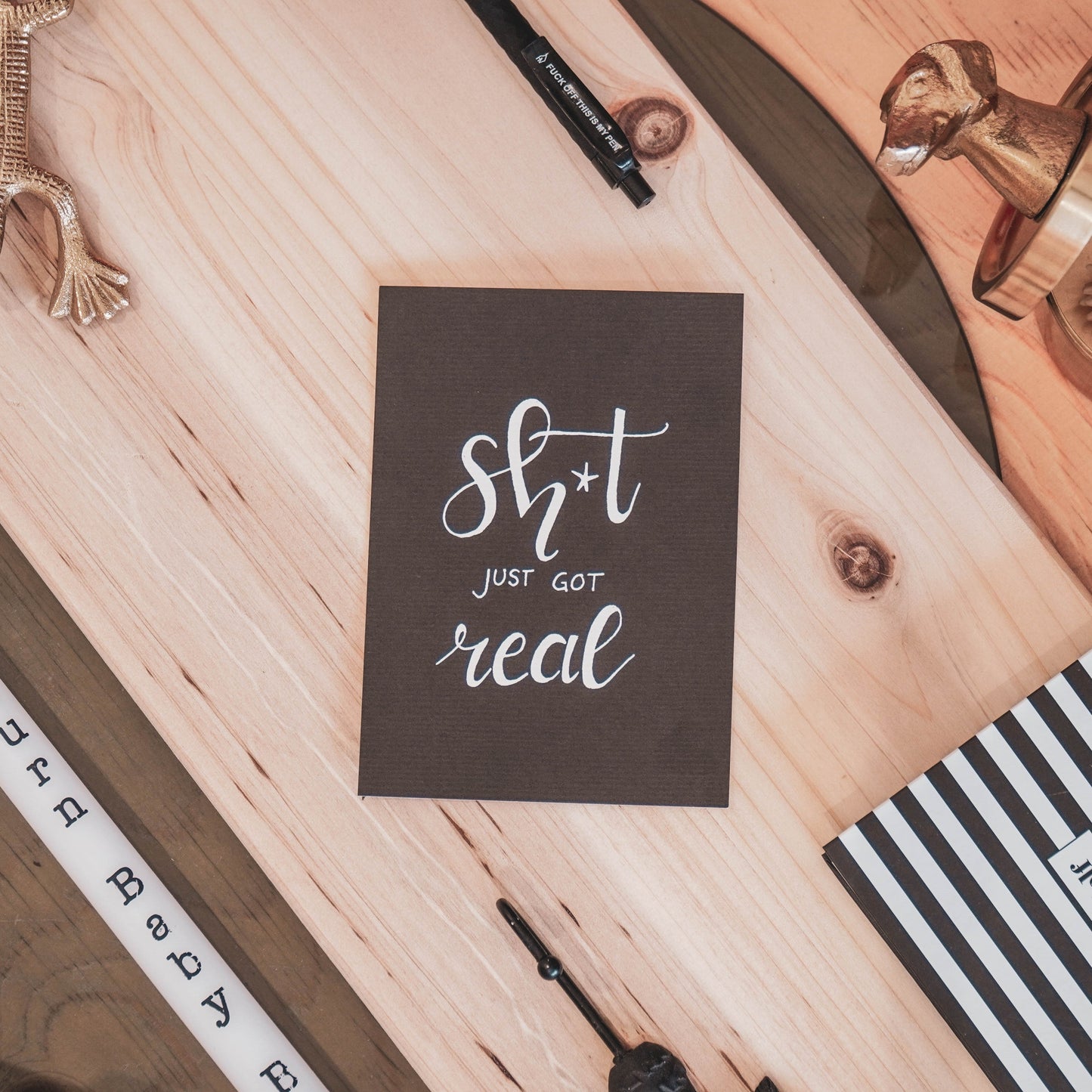 Ansichtkaart - Shit just got Real - Papier - Set van 5 - A6