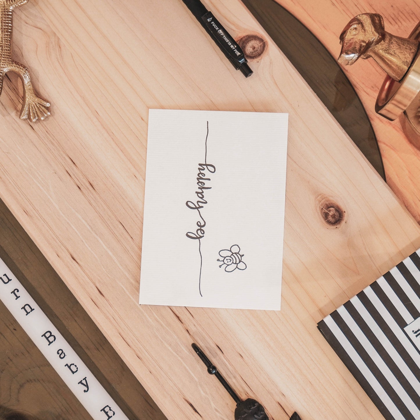 Ansichtkaart - Be Happy - Papier - Set van 5 - A6
