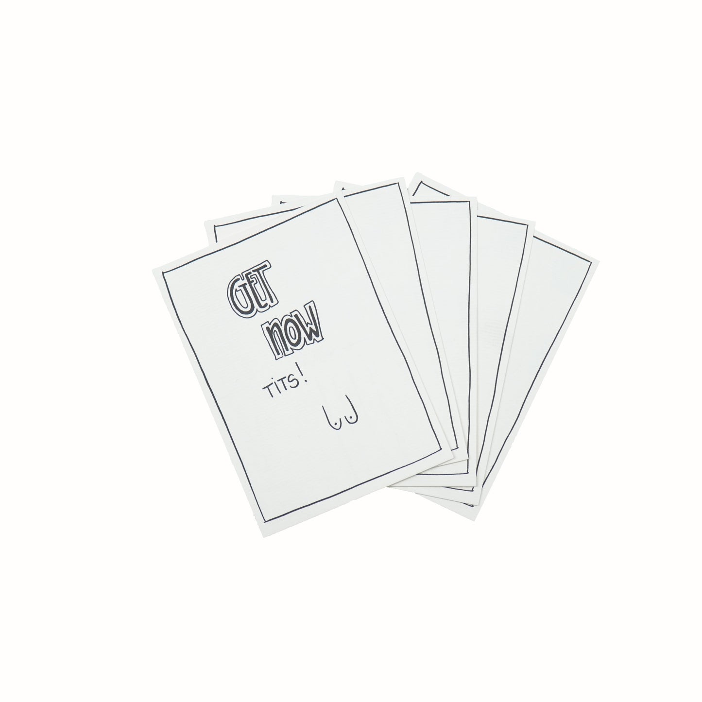 Ansichtkaart - Get Now Tits - Papier - Set van 5 - A6