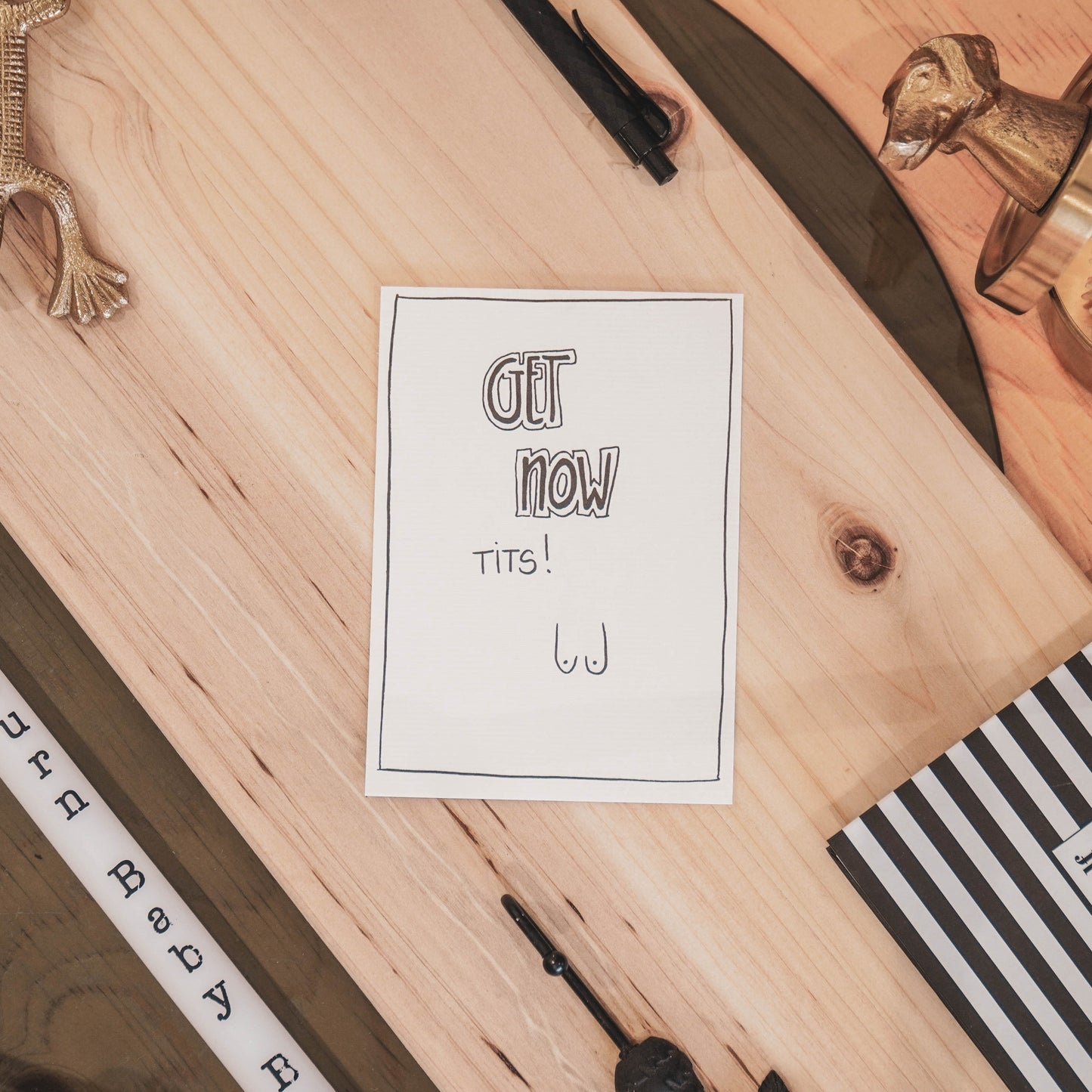 Ansichtkaart - Get Now Tits - Papier - Set van 5 - A6