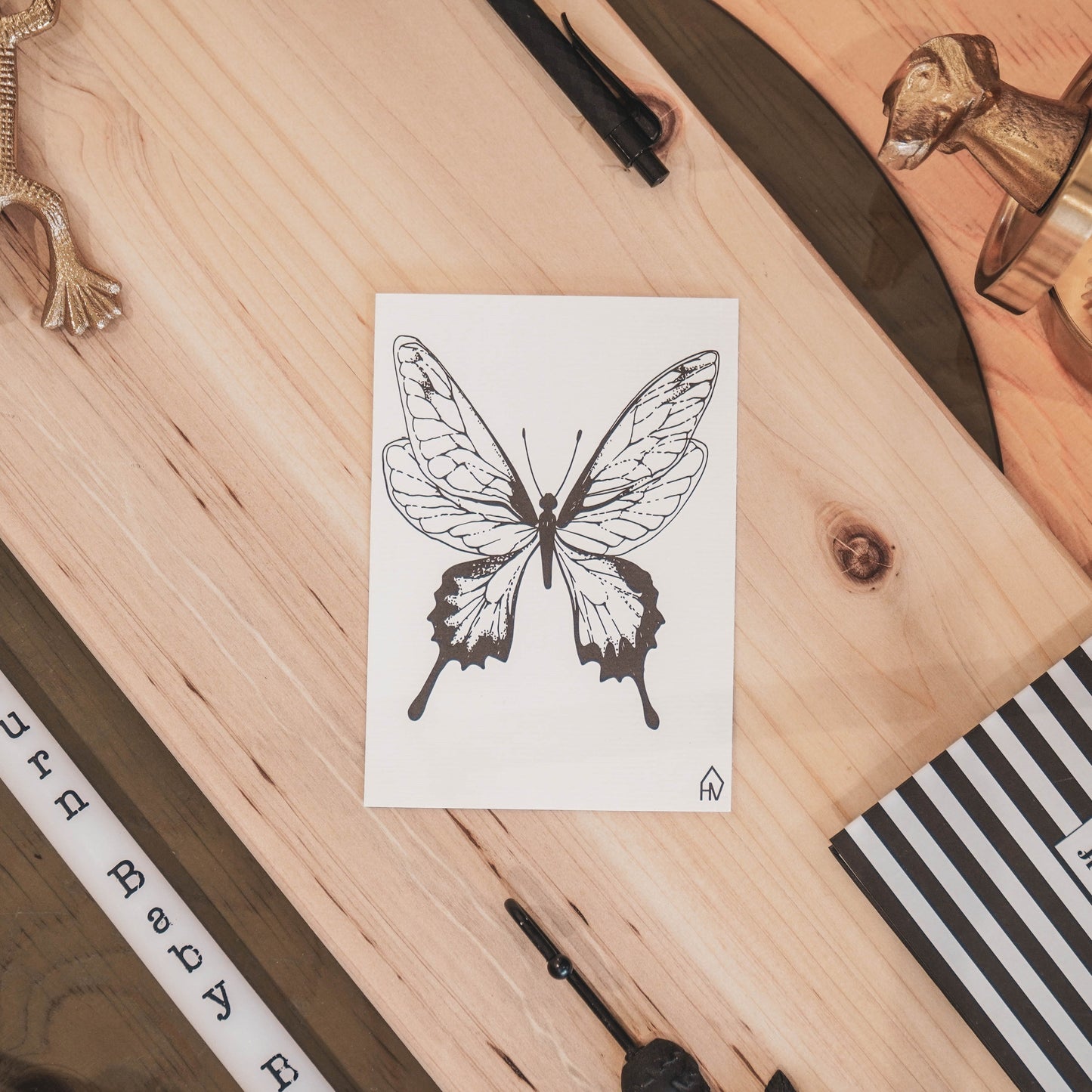 Ansichtkaart - Vlinder - Papier - Set of 5 - A6