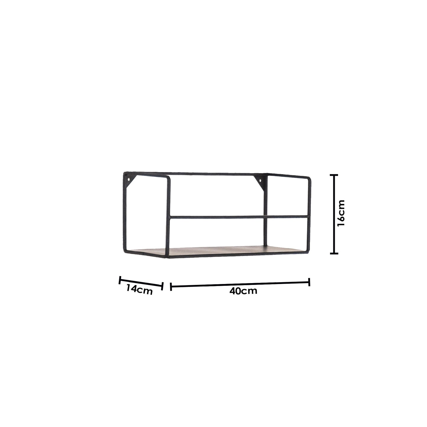 Wandplanken - Metaal - Zwart - Set van 2 - 40x14x16 en 80x14x16cm