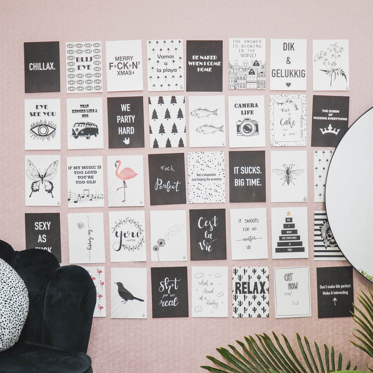 Ansichtkaart - Queen of f*ck*n everything - Papier - Set van 5 - A6