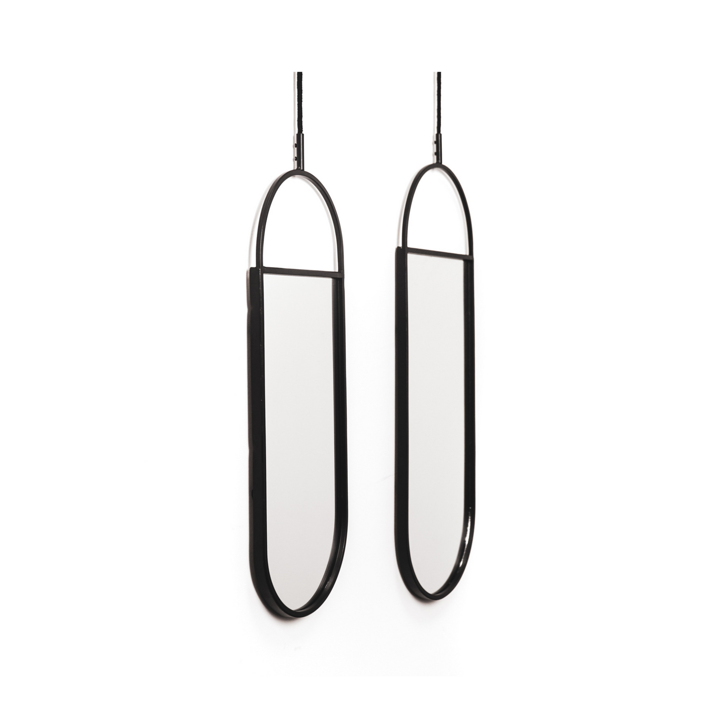 Spiegel - Duo Set - Metaal - Zwart - 22x60 | 19x50cm