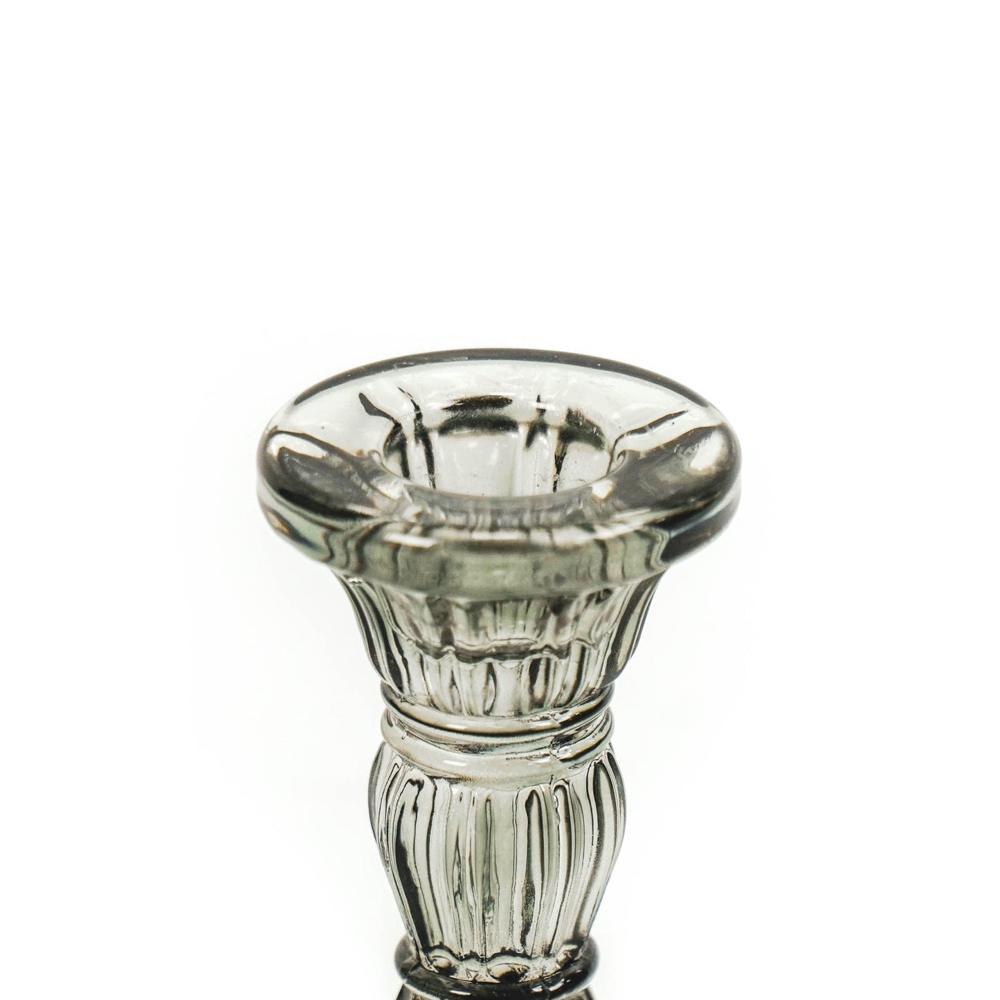 Kaarshouder-Kandelaar - Glas - Smokey - 6,5x10,5cm
