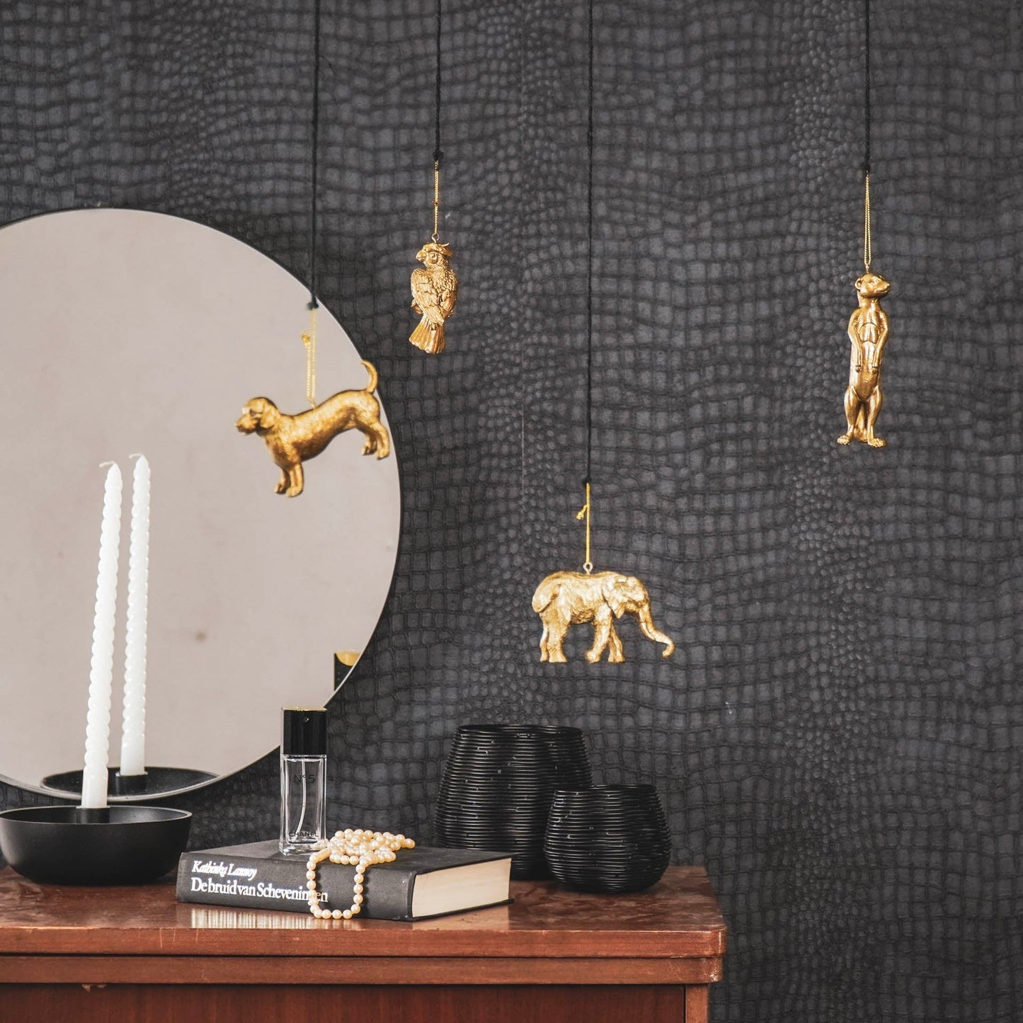 Kersthanger - Olifant - Polyresin - Goud - 9,5x6,5x4cm