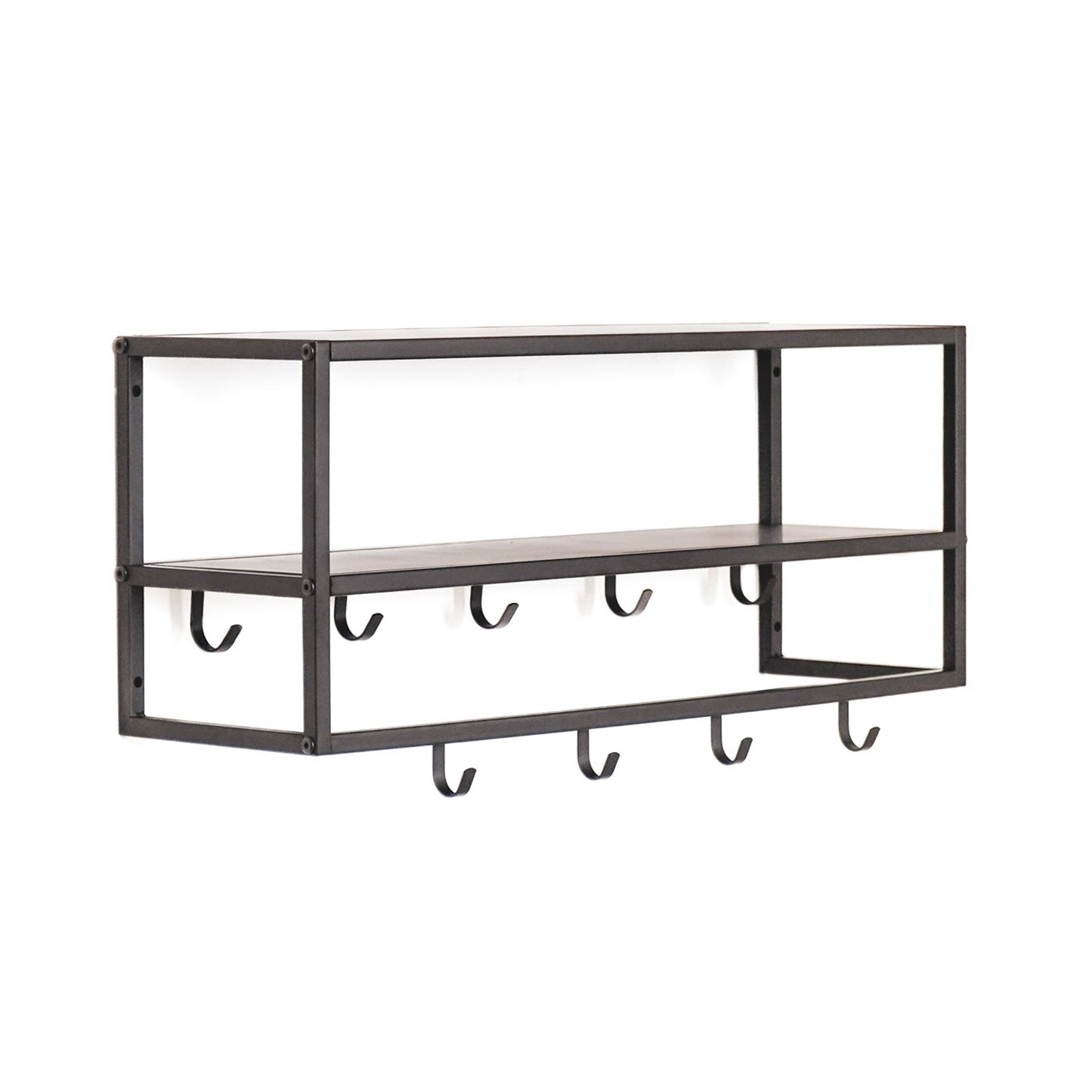 Kapstok - Metaal - Zwart - 73x21x29,5cm