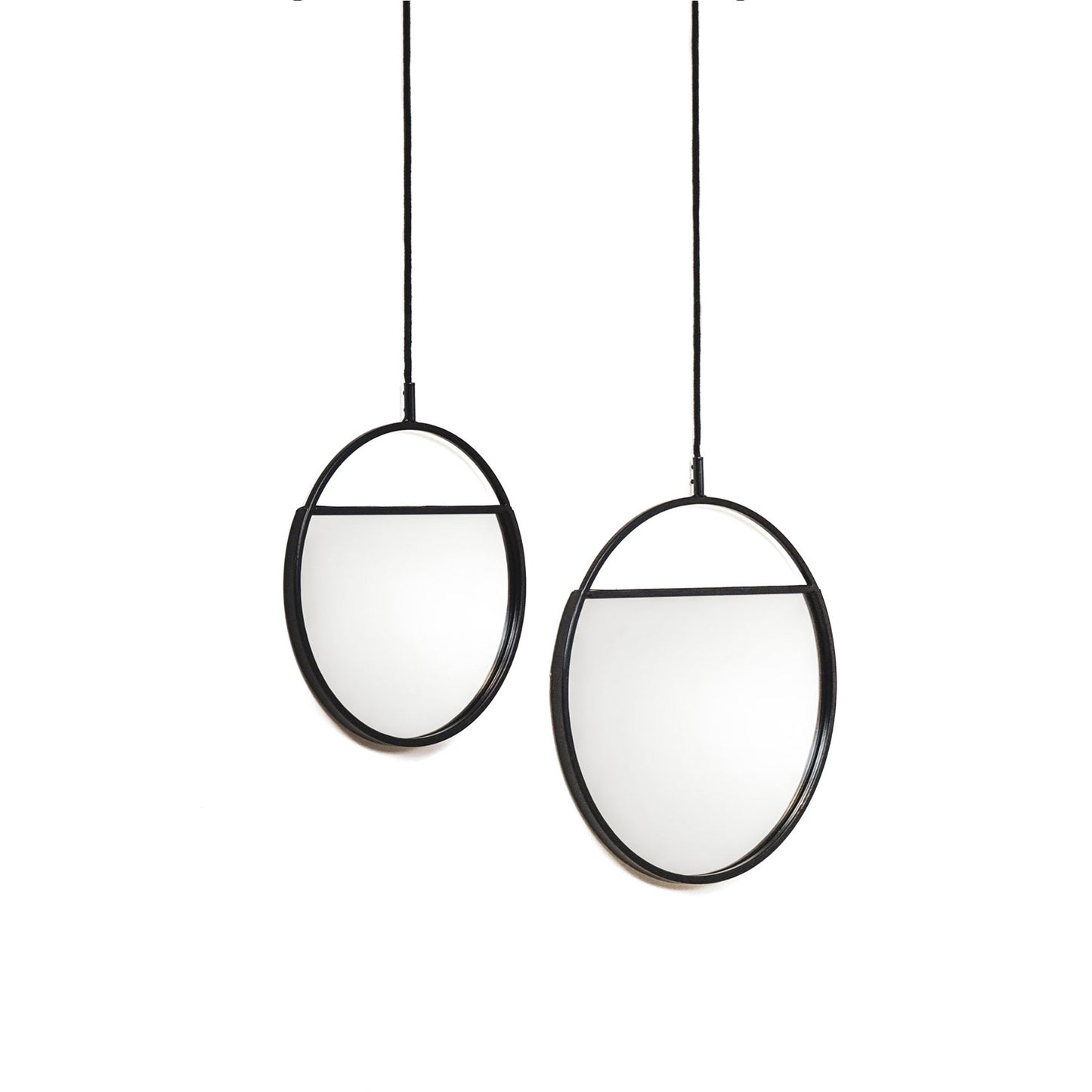 Spiegel - Set van 2 - Metaal - Zwart - 25x90 & 30x100cm