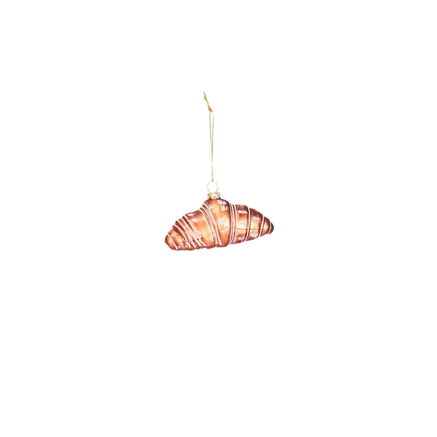 Kersthanger - Croissant - Glas - Bruin - 9,5x5x4,5cm