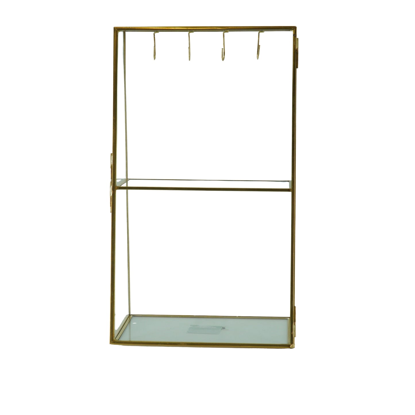 Sieradenhouder- Opbergkastje - Glas/ Metaal- Goud-18x11x31cm