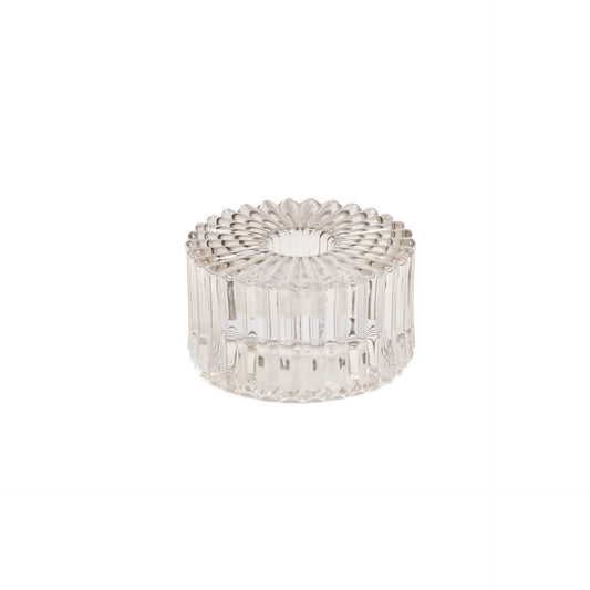 Kaarshouder- Kandelaar en Waxinelichthouder- Glas- Smokey -8x4 cm