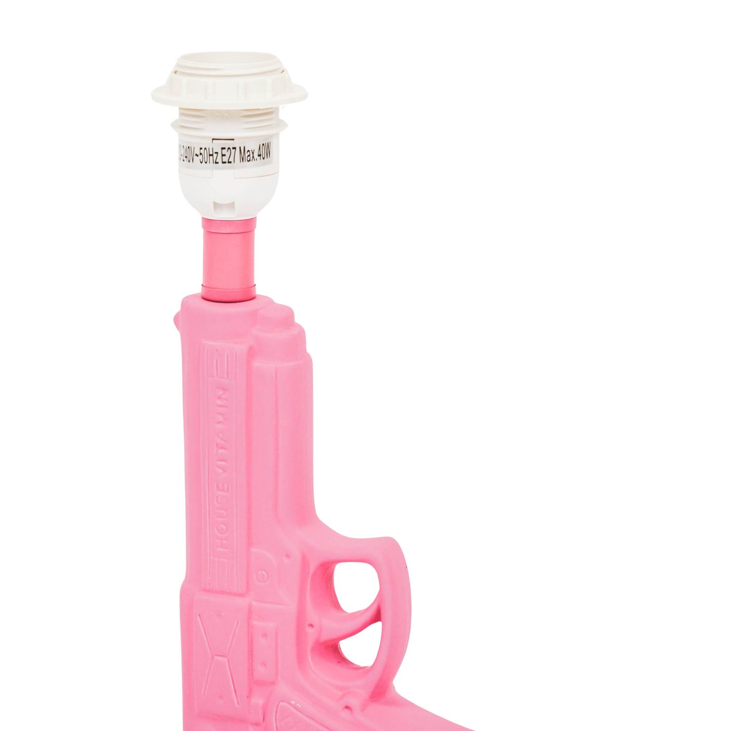 Tafellamp - Pistool - Keramiek - Neon Roze - 15x9x32cm