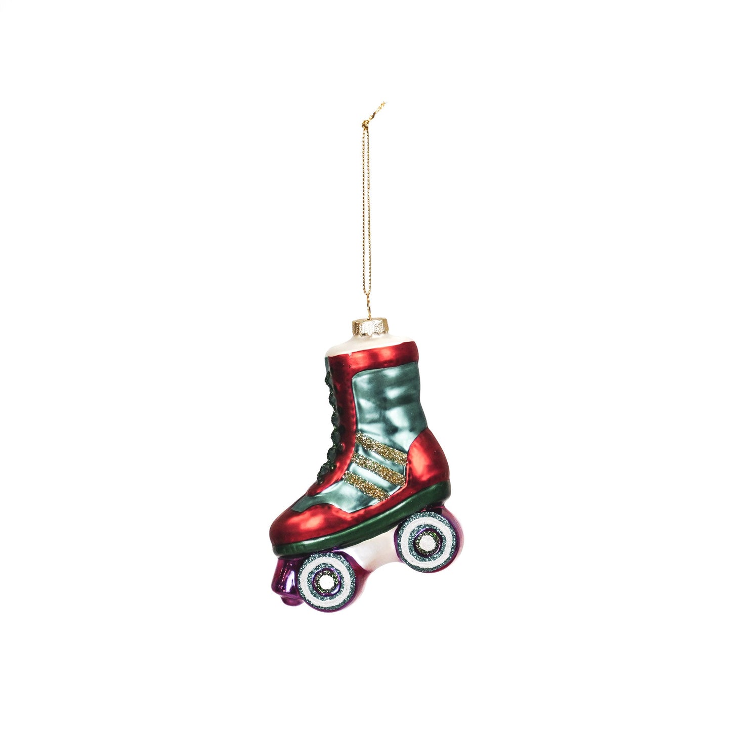 Kersthanger - Rolschaatsen - Glas - Meerkleurig - 8,5x3,5x11cm