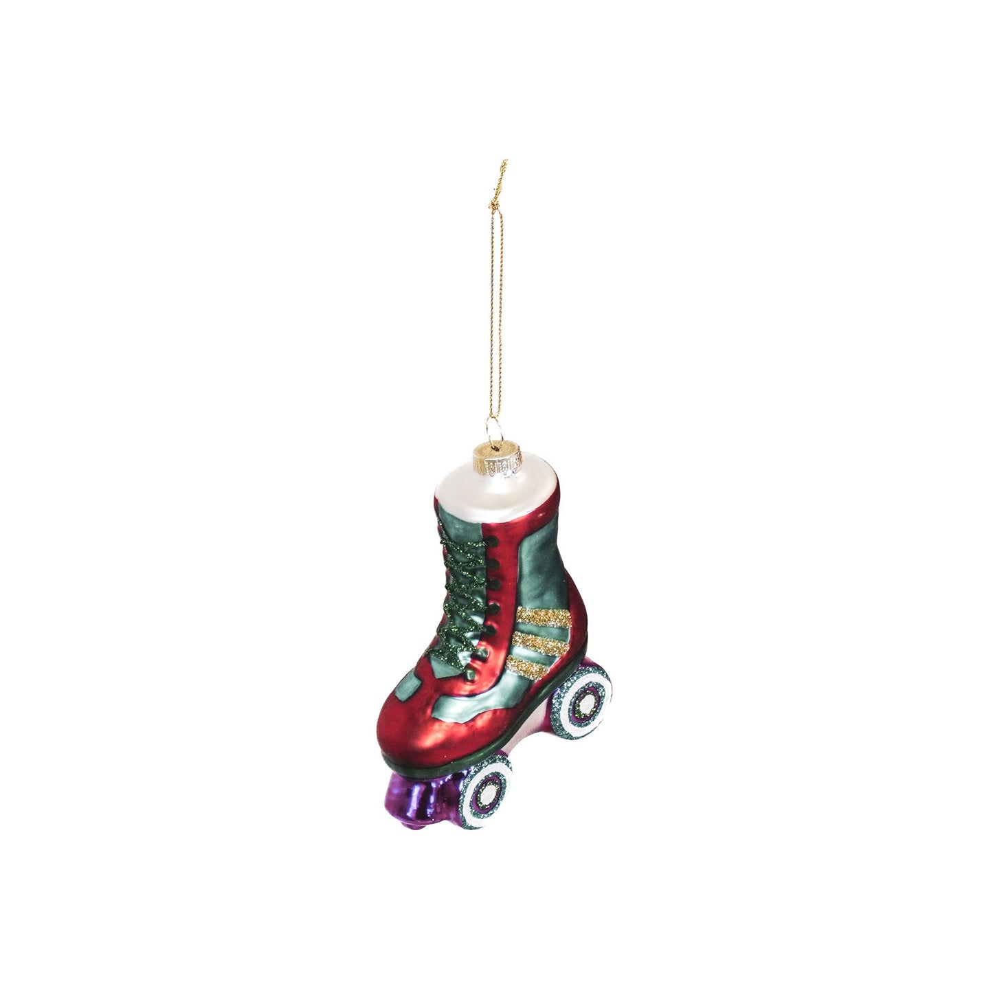 Kersthanger - Rolschaatsen - Glas - Meerkleurig - 8,5x3,5x11cm