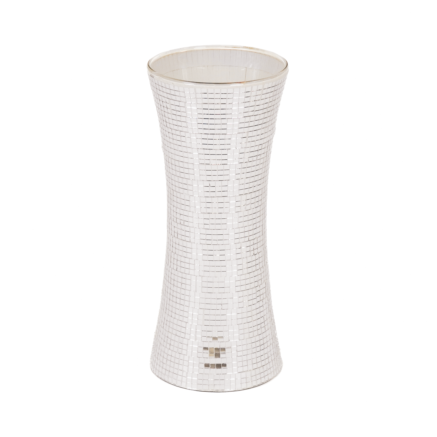 Vaas - Disco - Glas - Zilver - 12,5x12,5x30cm