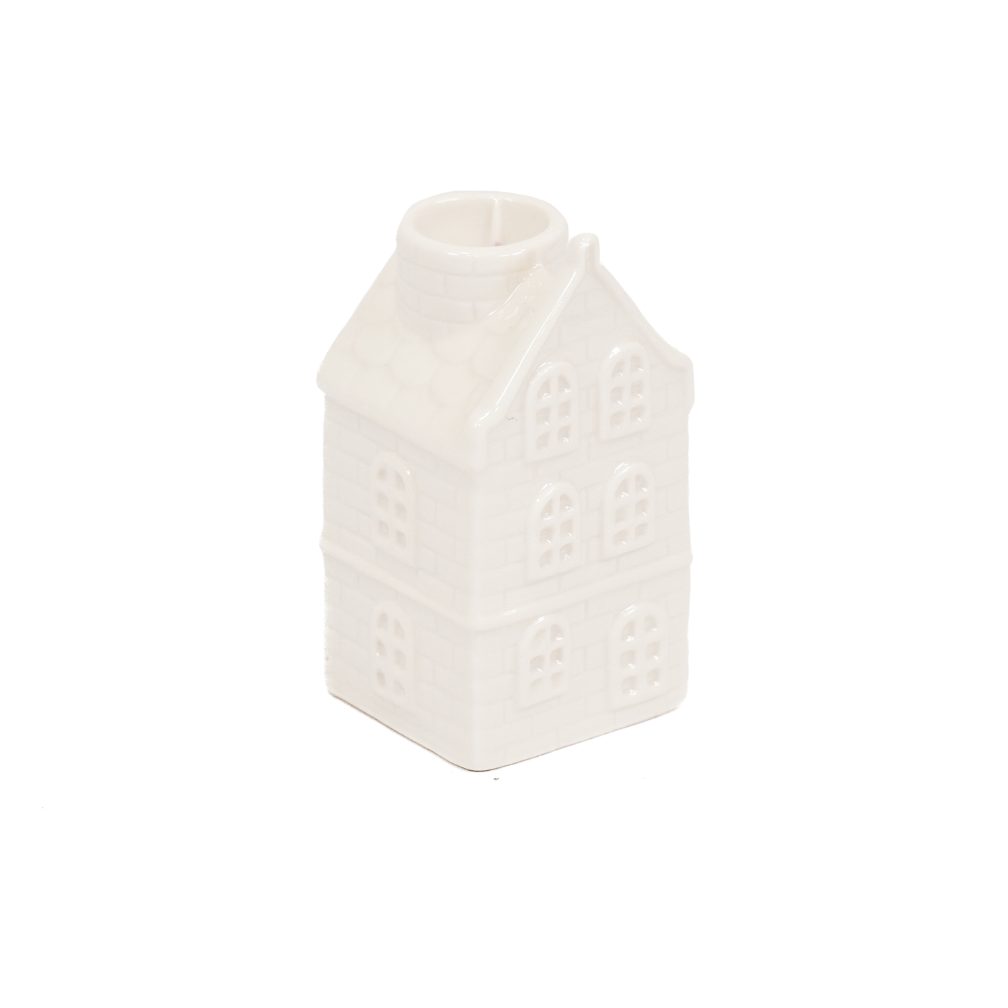 Kandelaar - Huis - Keramiek - Wit - 6x5,5x11cm