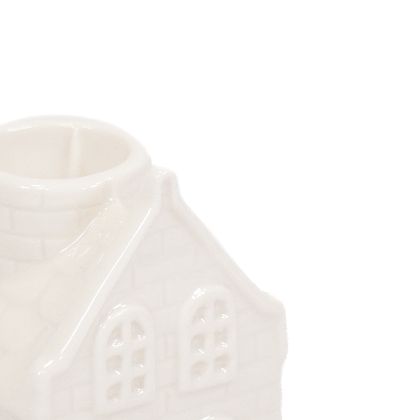 Kandelaar - Huis - Keramiek - Wit - 6x5,5x11cm