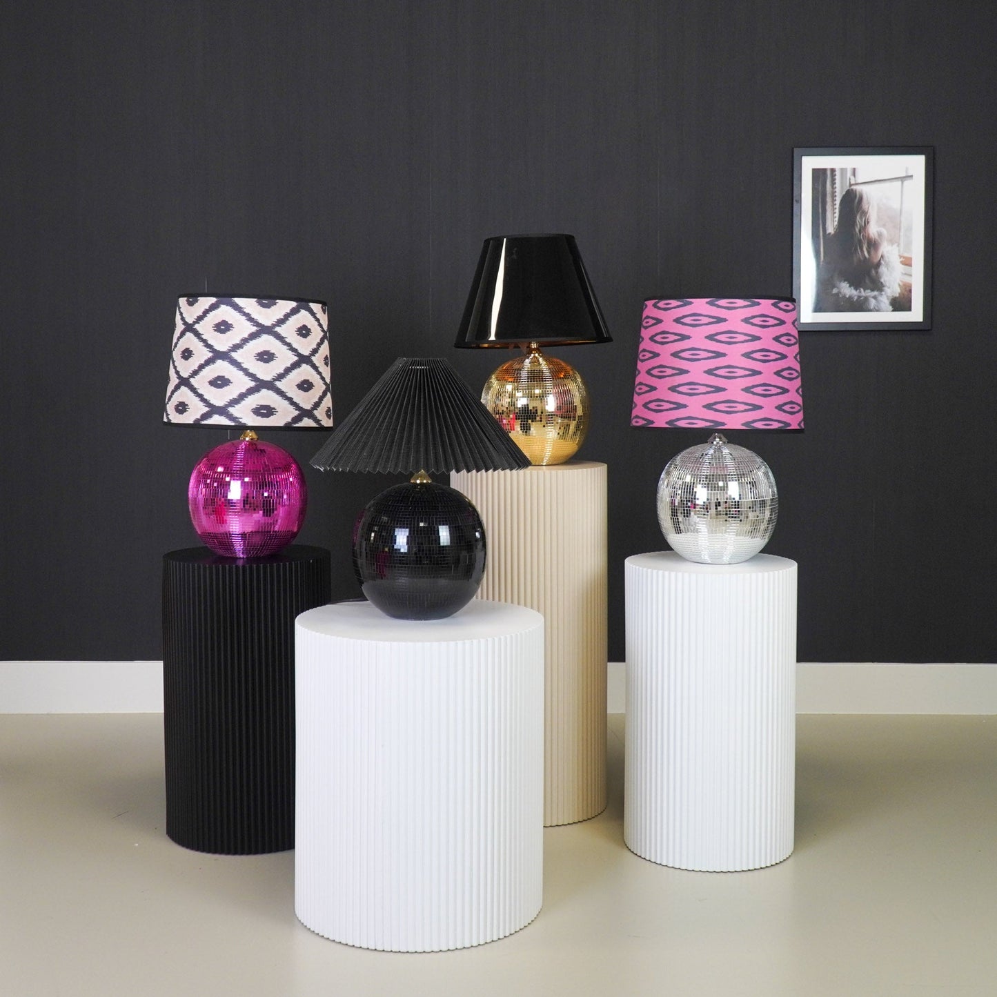 Tafel lamp - Disco Bol - Glas - Zilver - 20x20cm
