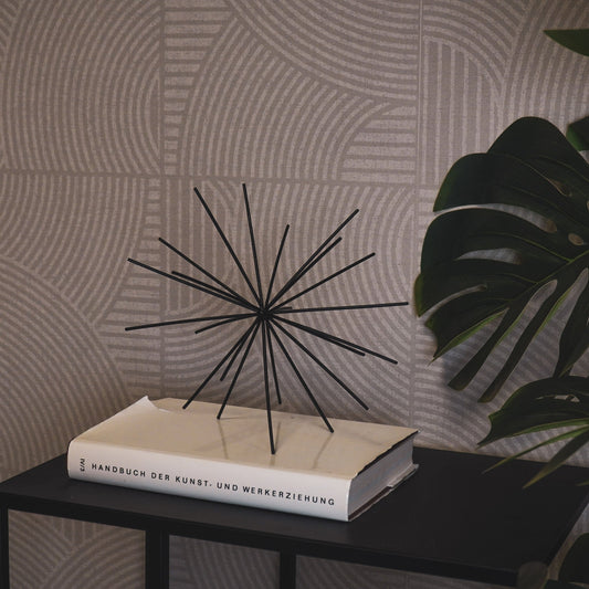 Ornament - Vuurwerk - Metaal - Zwart - 25x25x25cm