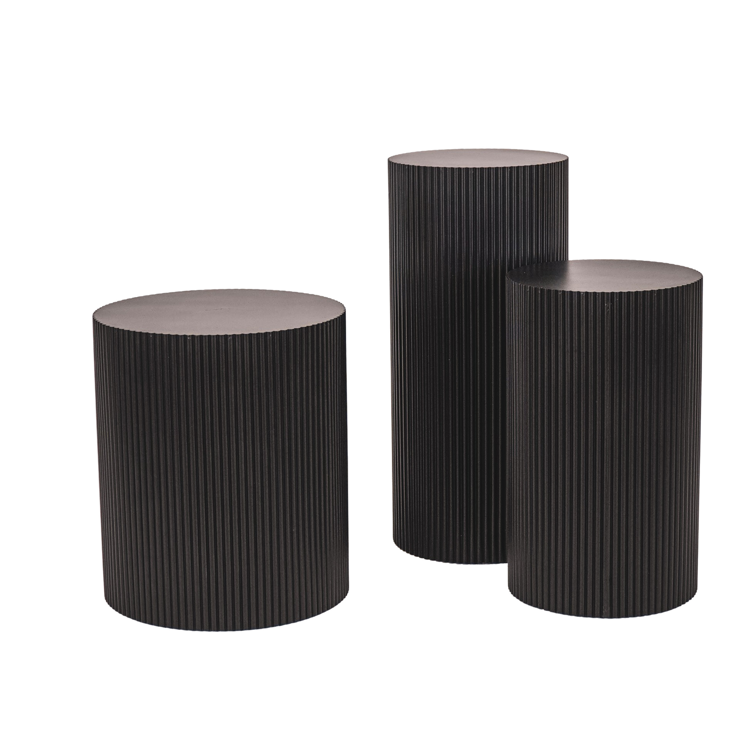 Bijzettafel /Pilaar- Cilinder - MDF - Zwart - 30x30x54cm