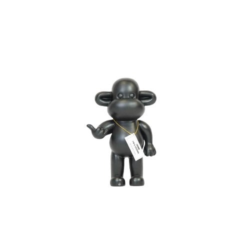Ornament - Hang loose Aap Beeld 'The Legend' - Polyresin - Zwart - 20,5x13,5x35cm