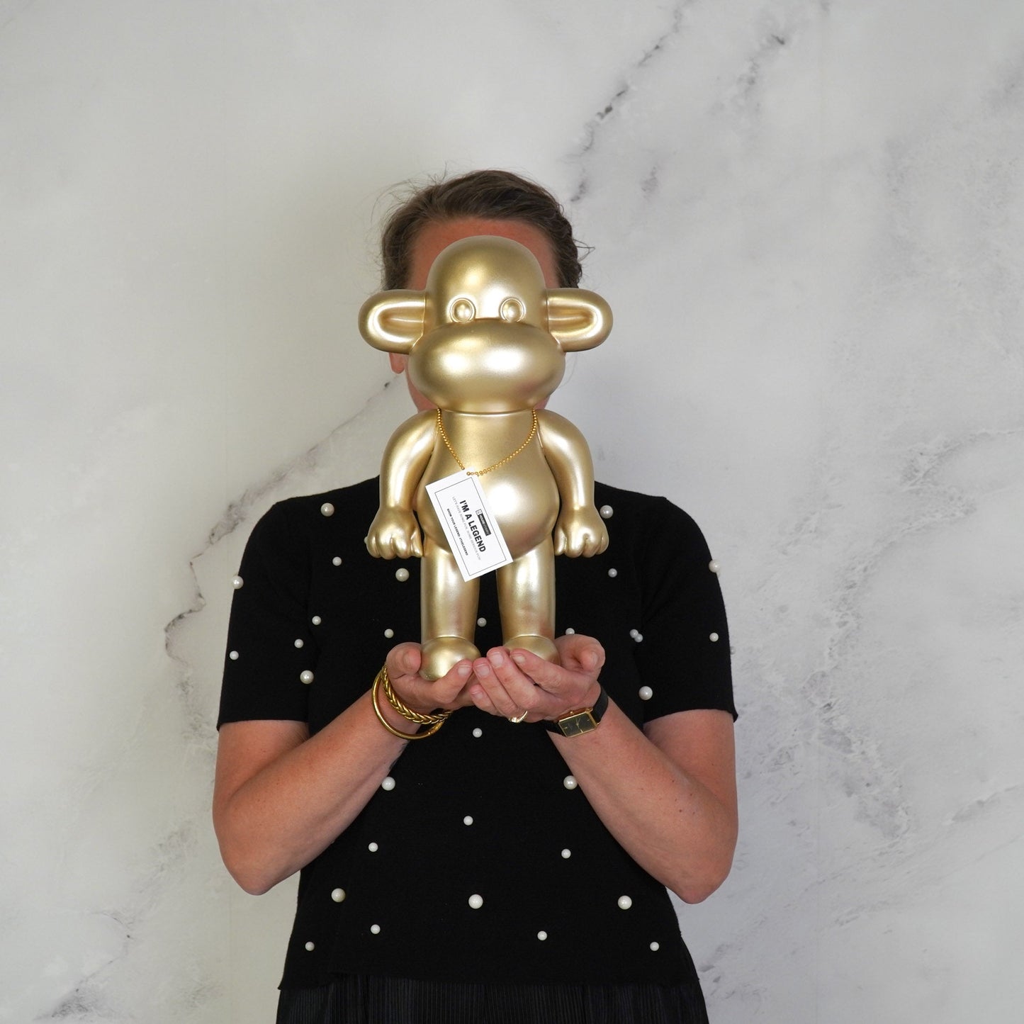 Ornament - Aap Beeld 'The Legend' - Goud - 20,5x13,5x35cm