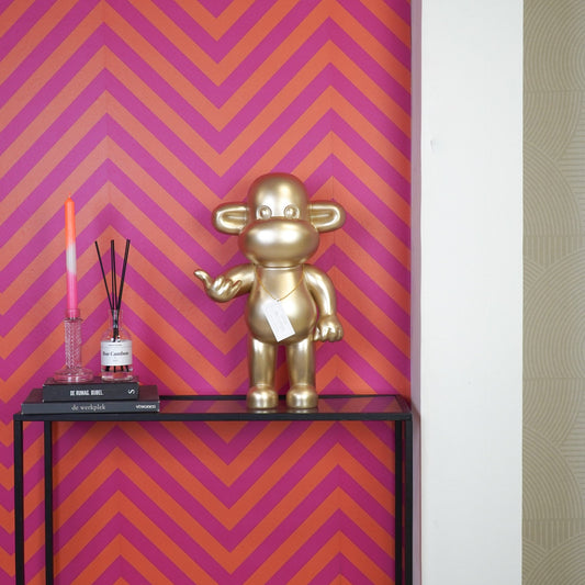 Ornament - Hang loose Aap Beeld 'The Legend' - Polyresin - Goud - 33x21x50cm