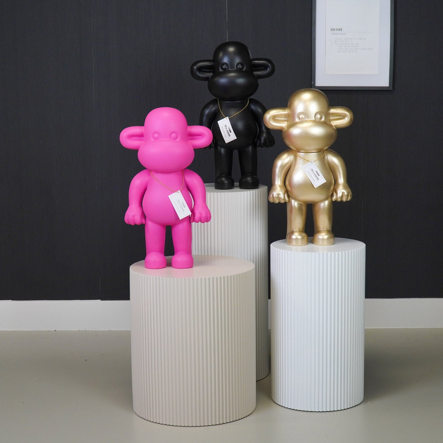 Ornament - Aap Beeld 'The Legend' - Polyresin - Goud - 33x21x50cm