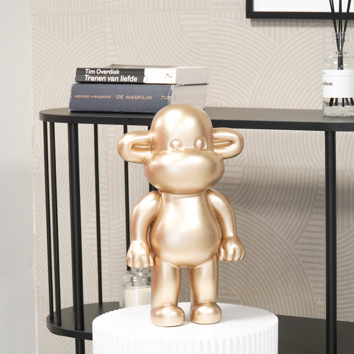 Ornament - Aap Beeld 'The Legend' - Polyresin - Goud - 33x21x50cm