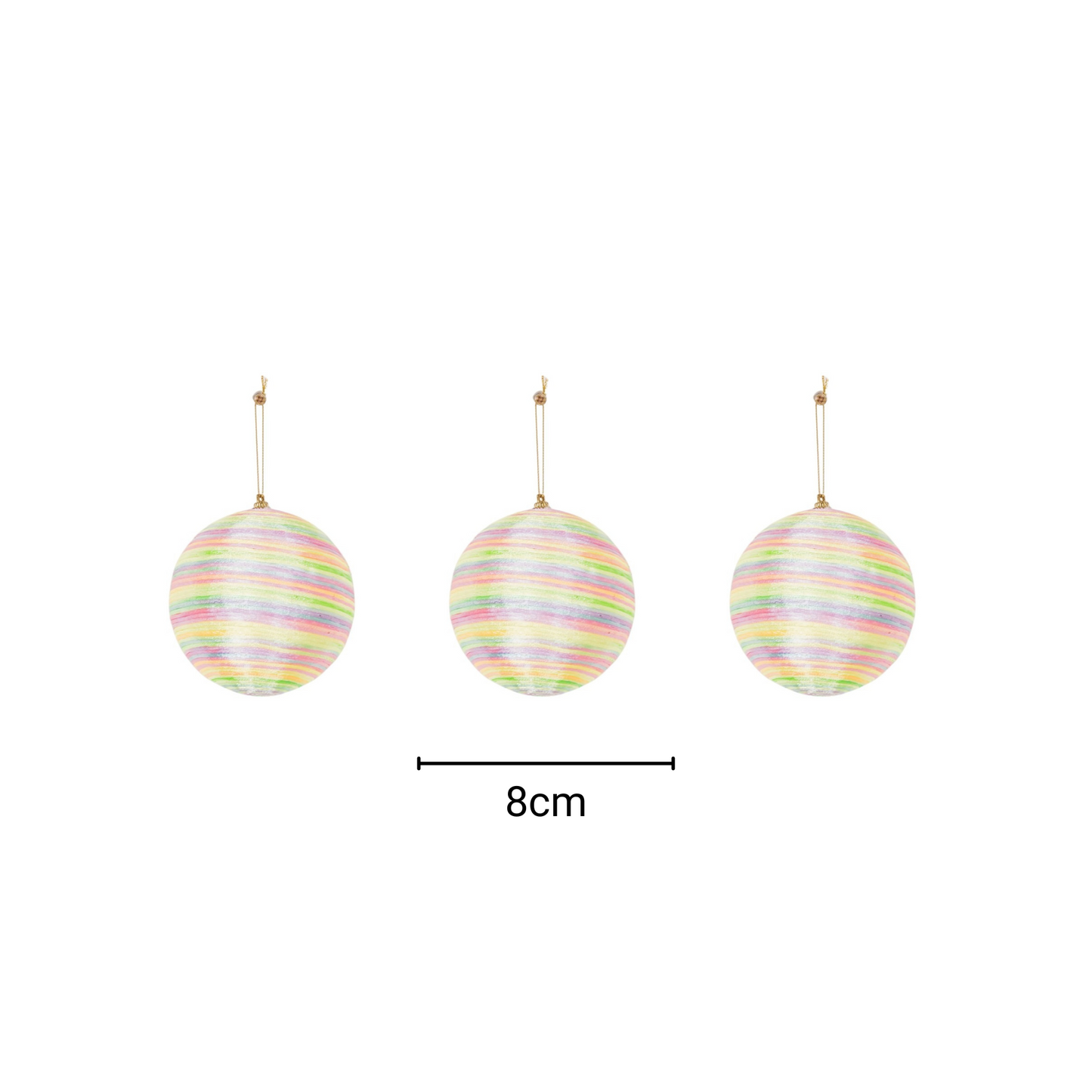 Kerst Hangers - Kerstballen - Foam - Fluor Kleuren - S3- 8 cm