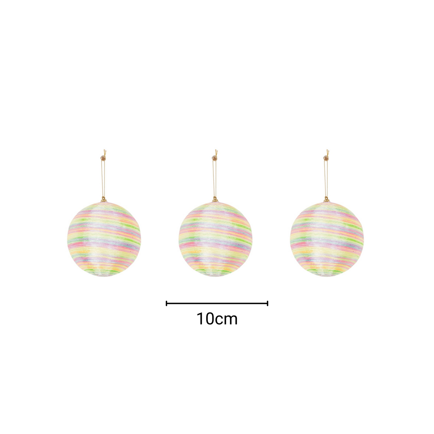 Kerst Hangers - Kerstballen - Foam - Fluor Kleuren - S3- 10 cm