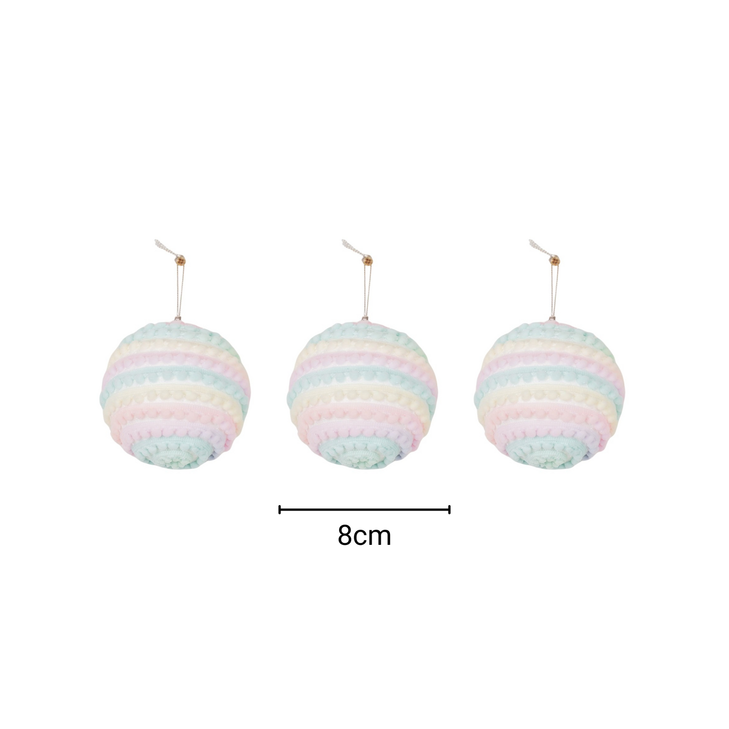 Kerst Hangers - Kerstballen - Foam -Unicorn Kleuren - S3- 8 cm