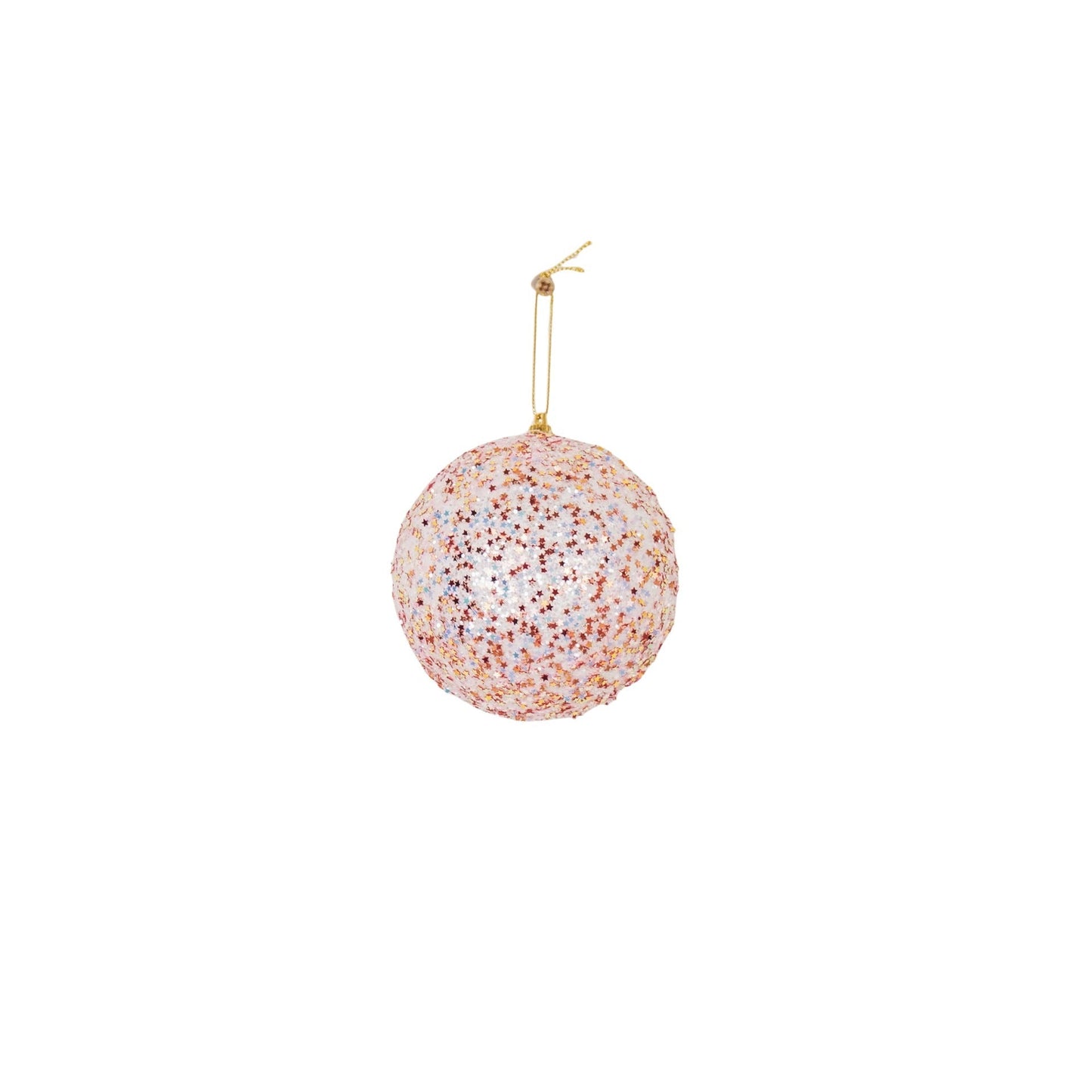 Kerst Hangers - Kerstballen - Foam -Roze Glitters - S3- 8 cm