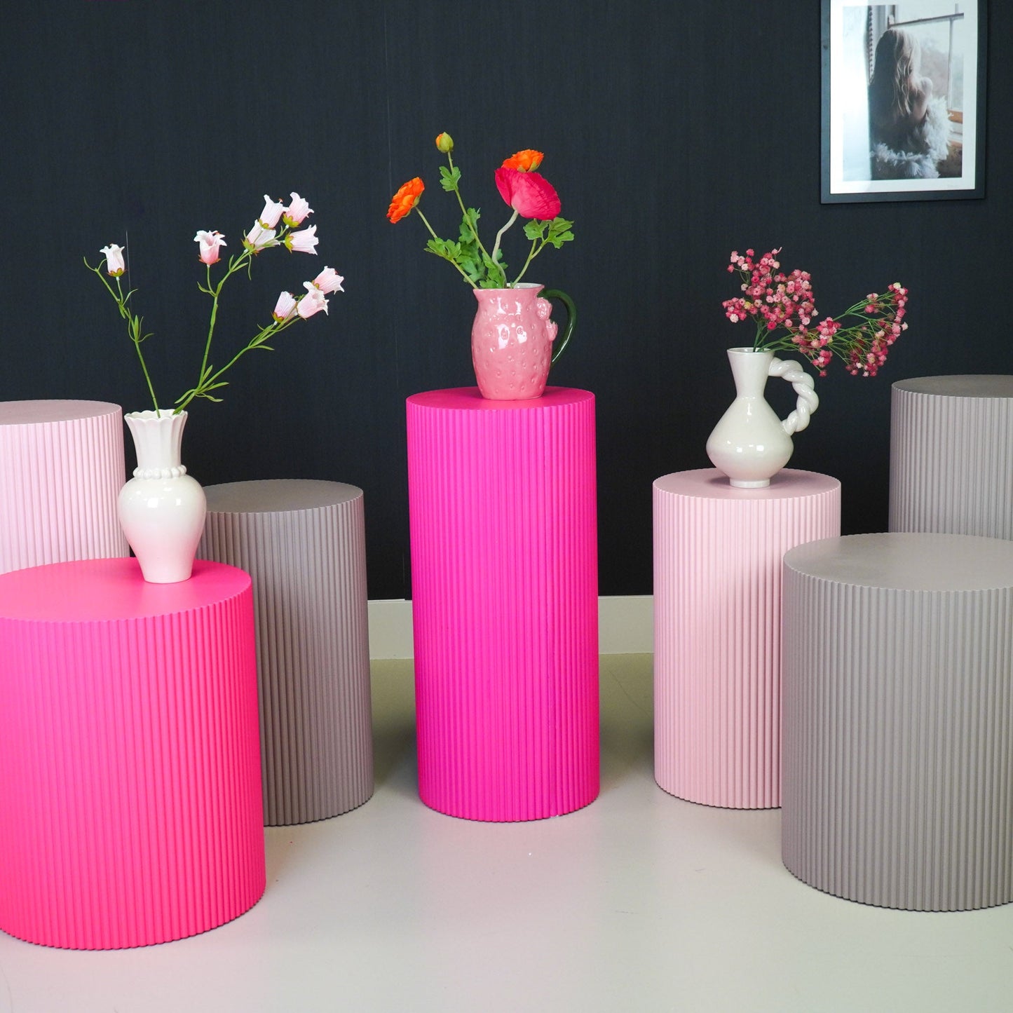Vaas- Kan Aardbei- Aardewerk- Roze- 17,5x12,5x18cm