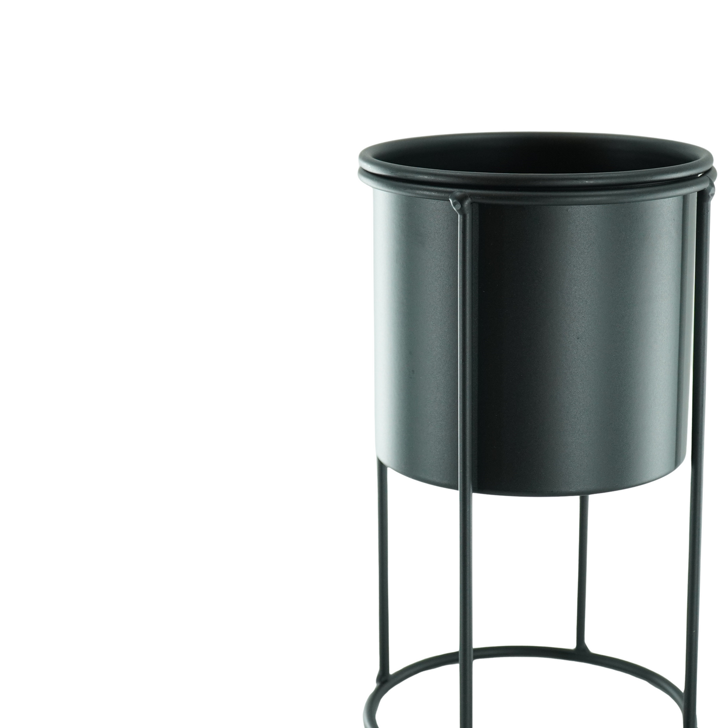 Planten Pot - Metaal - Zwart - 11x11x19cm