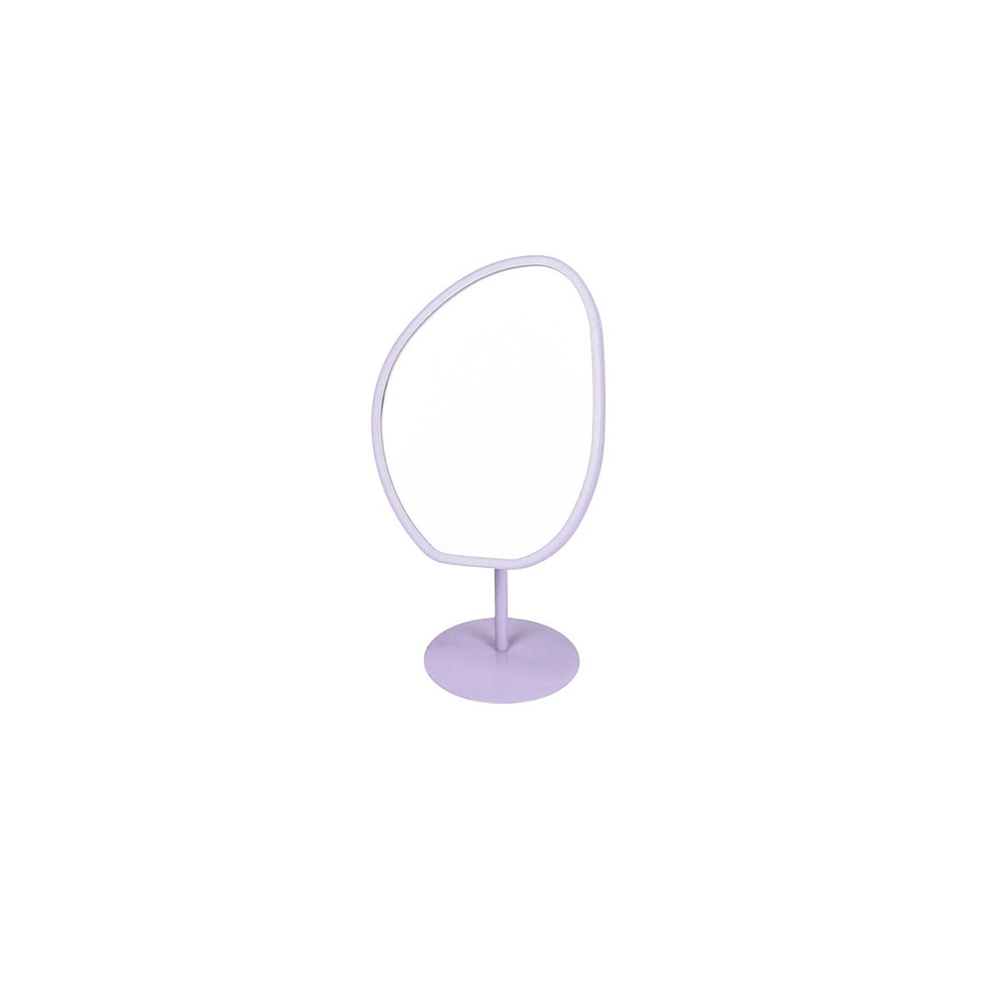 Spiegel - Make up Spiegel- Organisch Rond - Metaal - Lila - 16,5x12x31,5cm