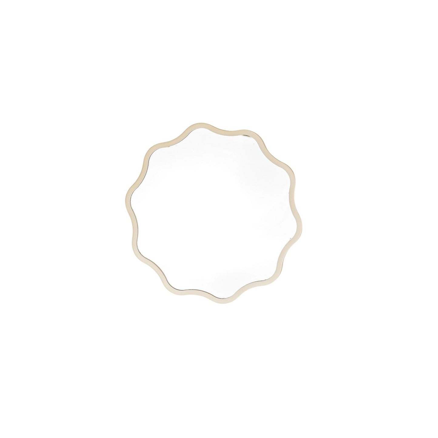 Housevitamin- Spiegel - Make up Spiegel- Golvend Rond - Metaal - Zand - 25x1x25cm