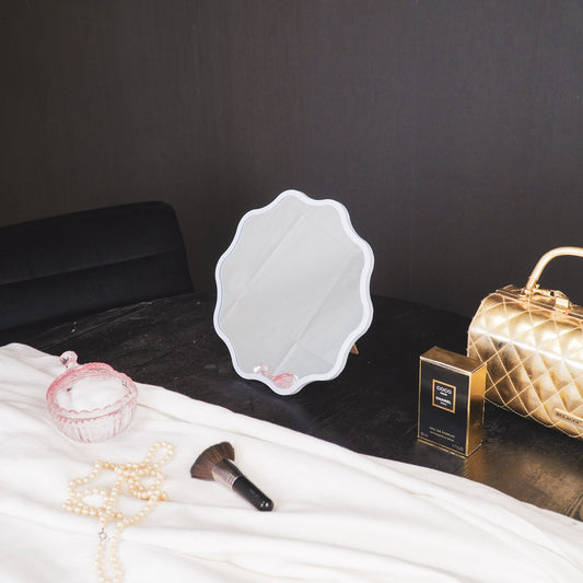 Mirror - Make up Mirror- Weaving Round - Metal - Lilac - 25x1x25cm