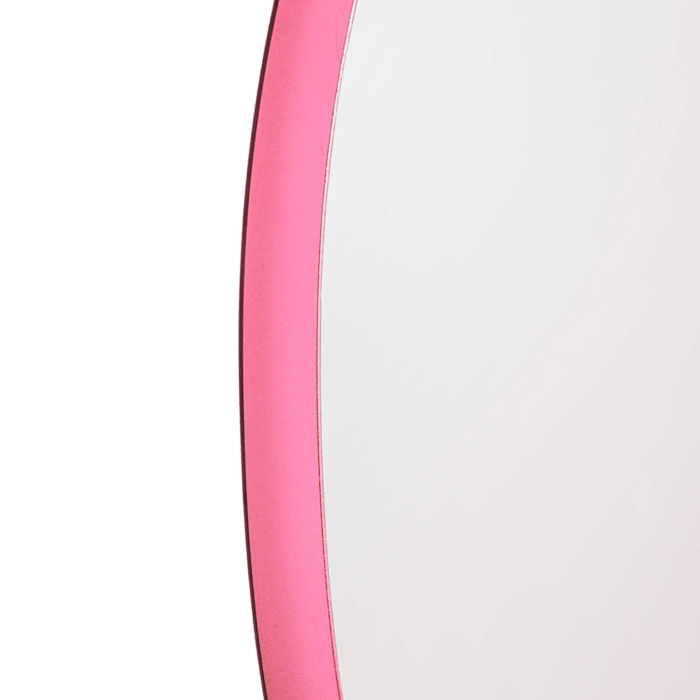 Spiegel - Wand Spiegel Rond - Metaal - Roze - Ø60cm