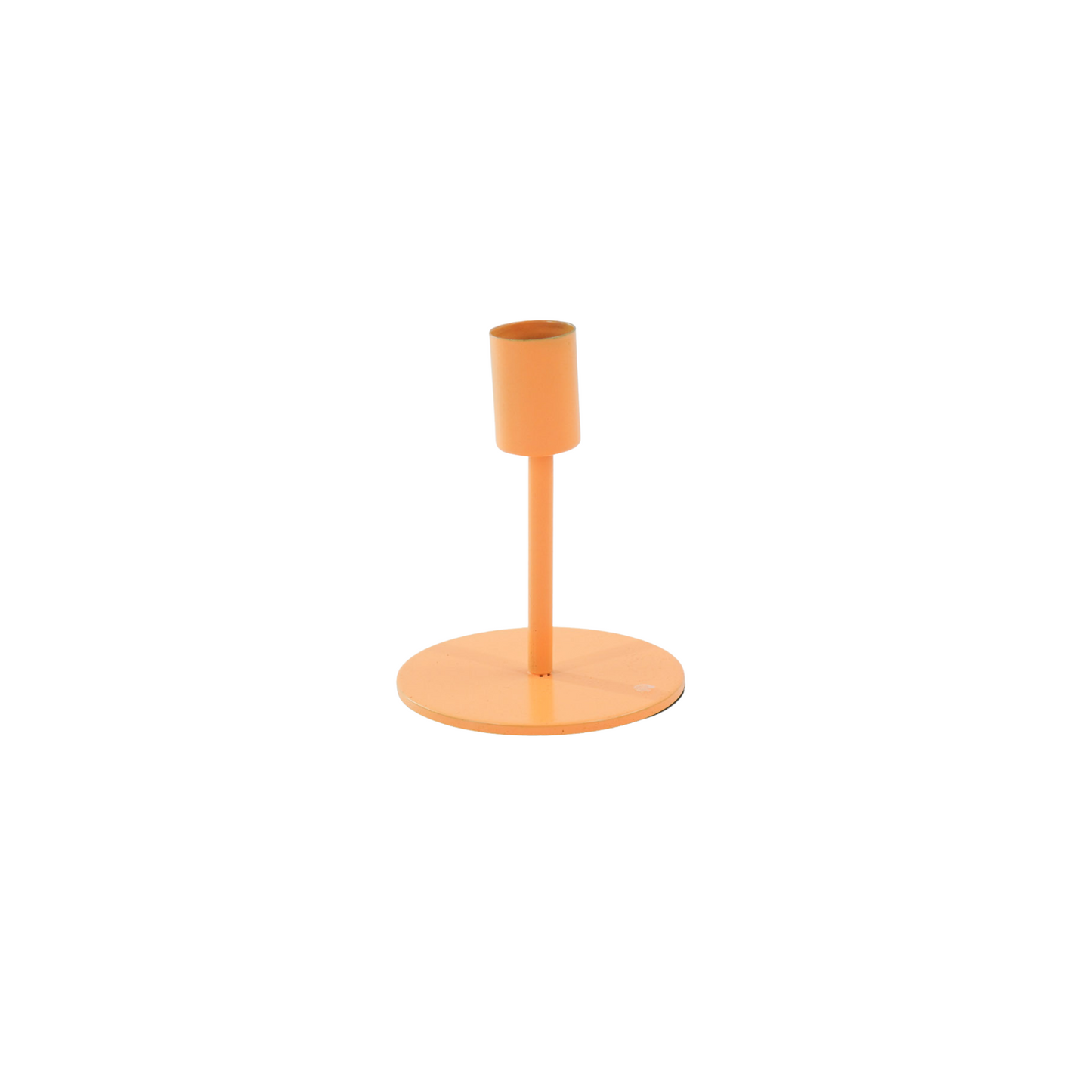 Kaarshouder-Kandelaar - Basic - Metaal - Fluor Oranje- 8x8x10cm