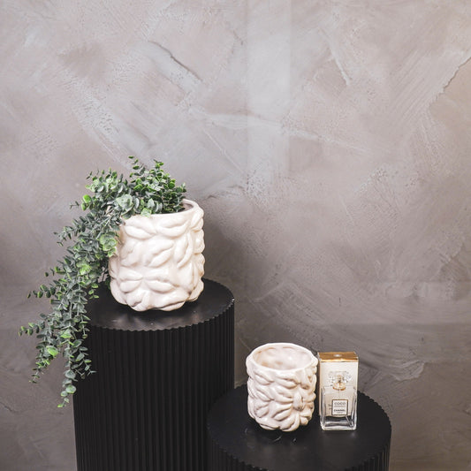 Pot - Planten Pot Lippen- Keramiek - Zand - 17,5x17,5x17,5cm