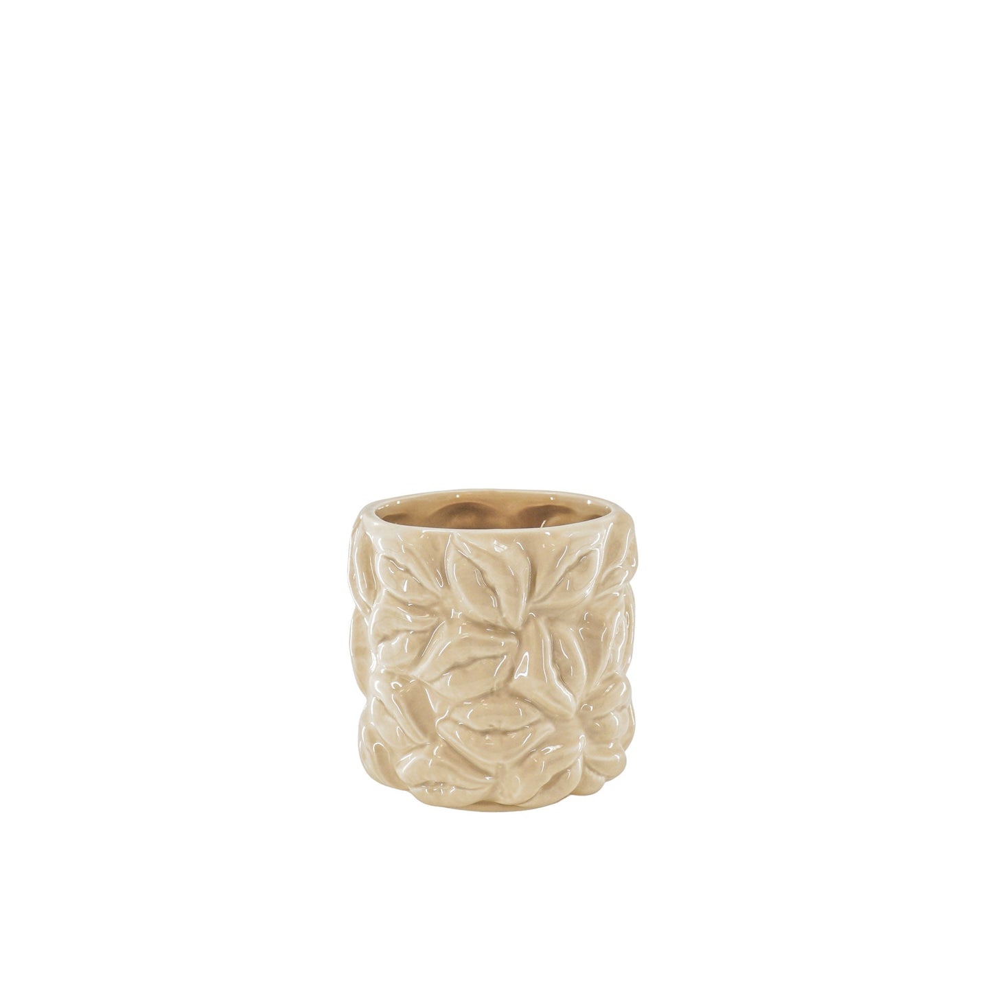 Pot - Planten Pot Lippen- Keramiek - Zand - 11x11x11,5cm