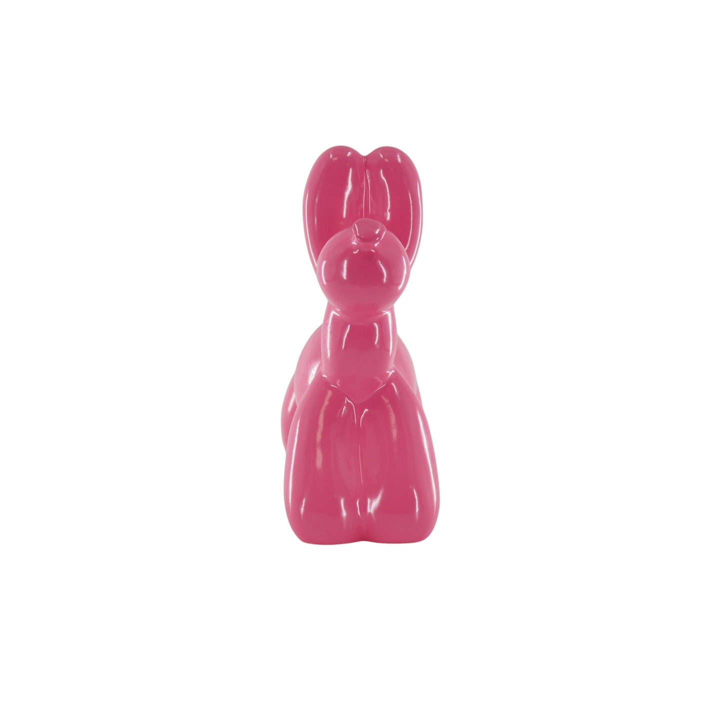 Ornament- Spaarpot Ballon Hond - Keramiek- Fluor Roze -17x7x17cm