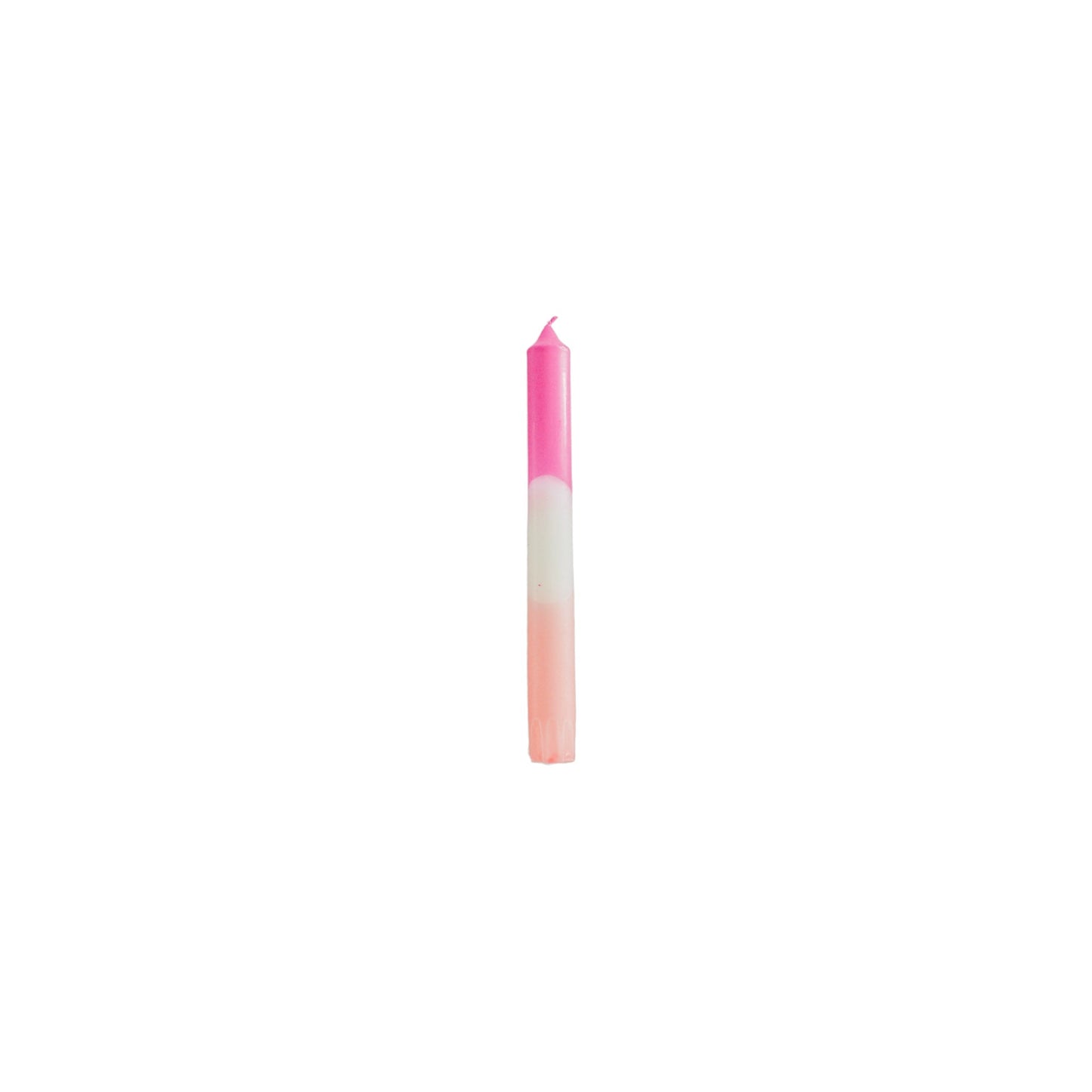 Kaarsen - Dipdye Dinerkaars- Roze/Wit - S4 - 2,1x20 cm