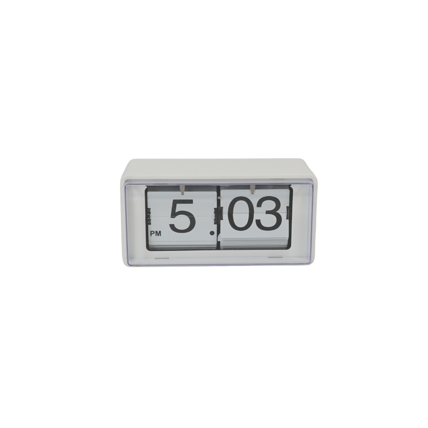 Klok- Kast Klok Flip Over- Wit - 22x13x11,5cm